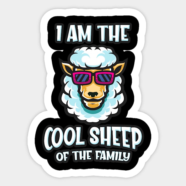 I'm the Cool Sheep Of the Family funny Family Kids Sticker by Foxxy Merch